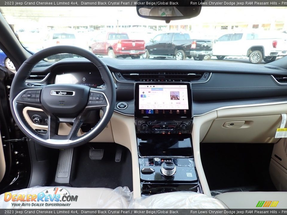 2023 Jeep Grand Cherokee L Limited 4x4 Diamond Black Crystal Pearl / Wicker Beige/Global Black Photo #13