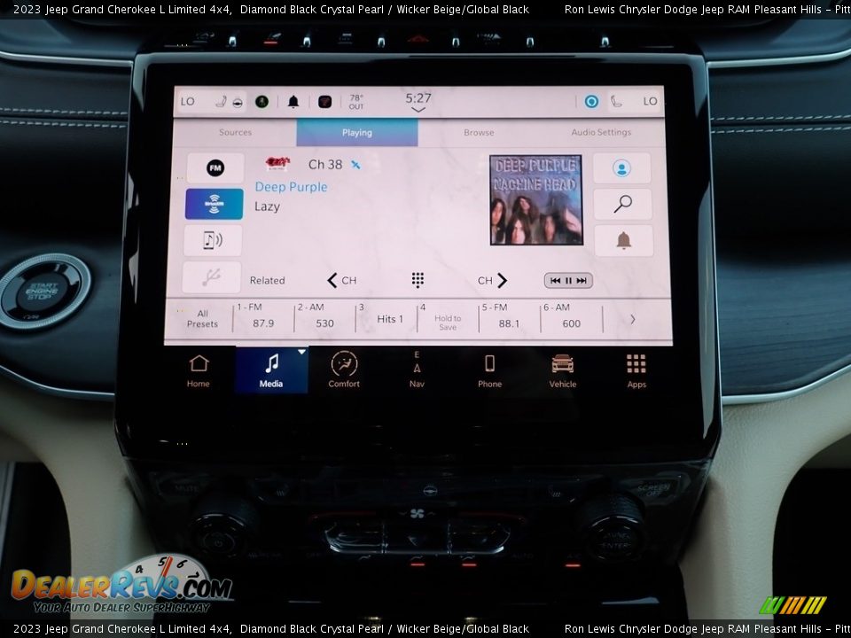 2023 Jeep Grand Cherokee L Limited 4x4 Diamond Black Crystal Pearl / Wicker Beige/Global Black Photo #20