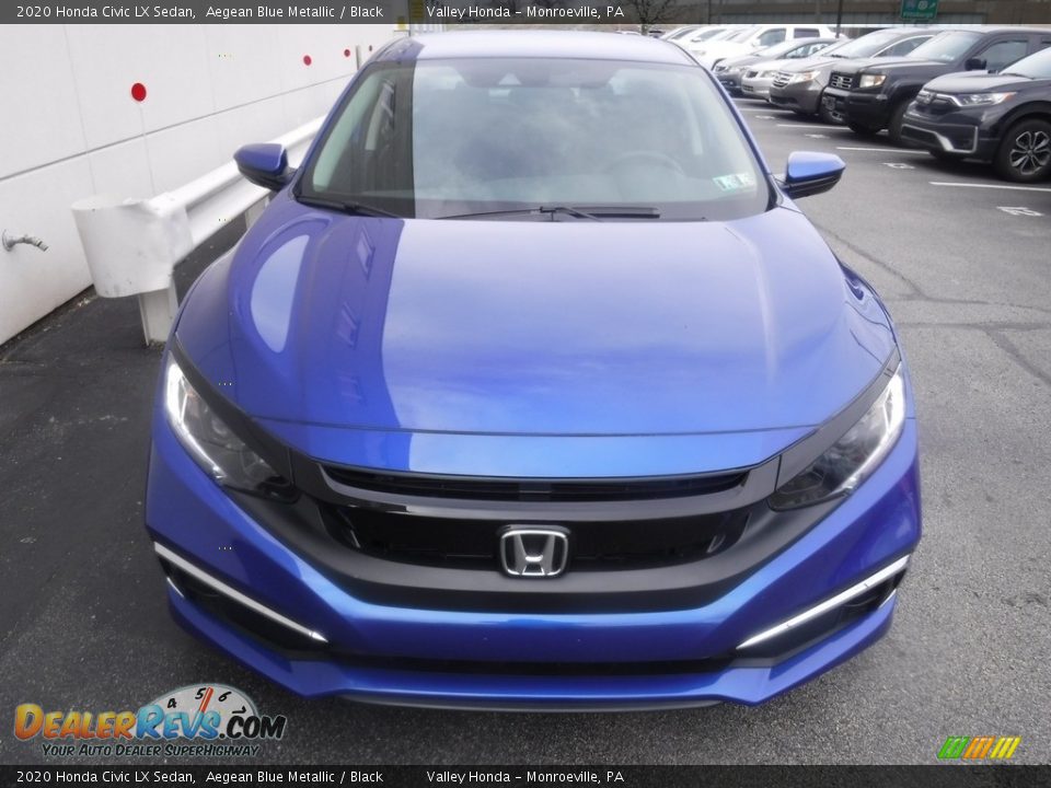 2020 Honda Civic LX Sedan Aegean Blue Metallic / Black Photo #4