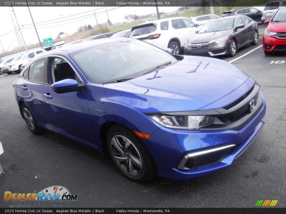 2020 Honda Civic LX Sedan Aegean Blue Metallic / Black Photo #5