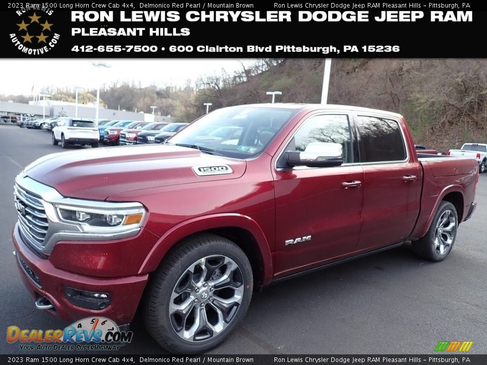 2023 Ram 1500 Long Horn Crew Cab 4x4 Delmonico Red Pearl / Mountain Brown Photo #1