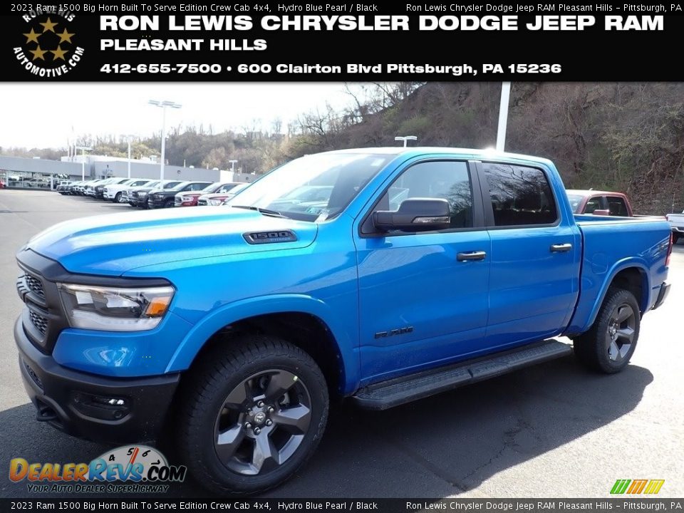 2023 Ram 1500 Big Horn Built To Serve Edition Crew Cab 4x4 Hydro Blue Pearl / Black Photo #1