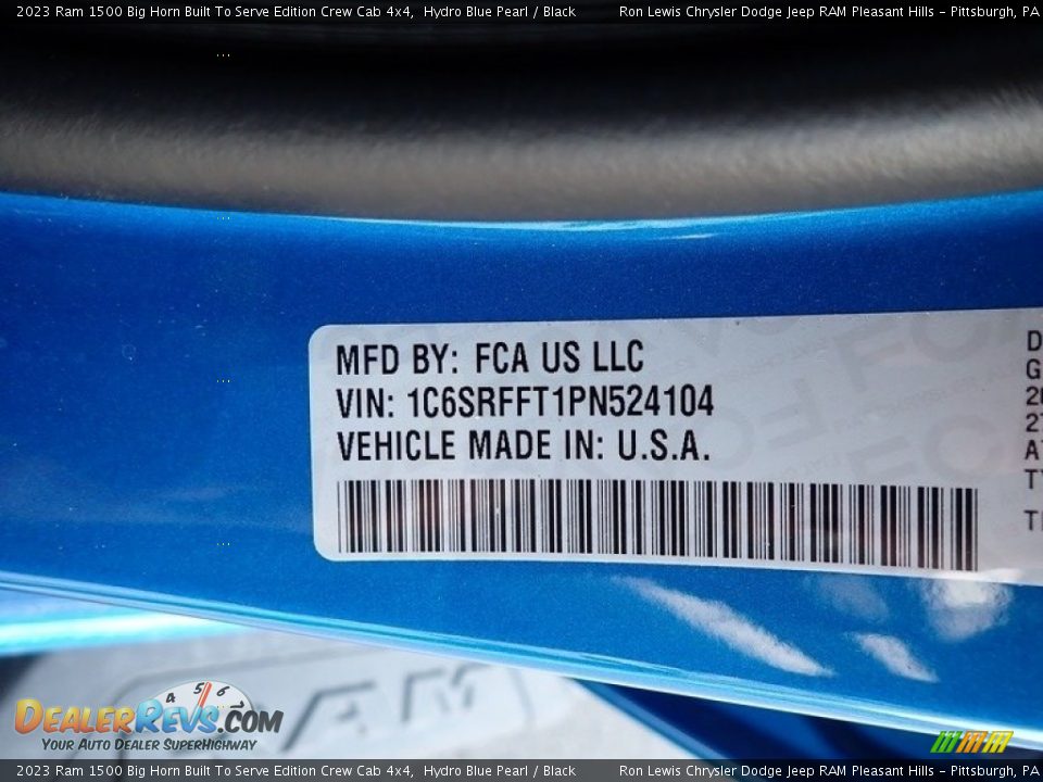 2023 Ram 1500 Big Horn Built To Serve Edition Crew Cab 4x4 Hydro Blue Pearl / Black Photo #15