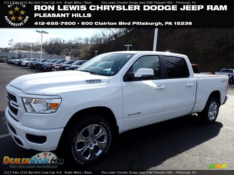 2023 Ram 1500 Big Horn Crew Cab 4x4 Bright White / Black Photo #1