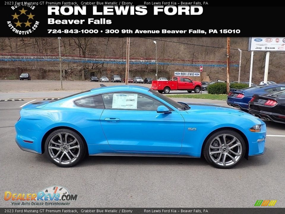 2023 Ford Mustang GT Premium Fastback Grabber Blue Metallic / Ebony Photo #1
