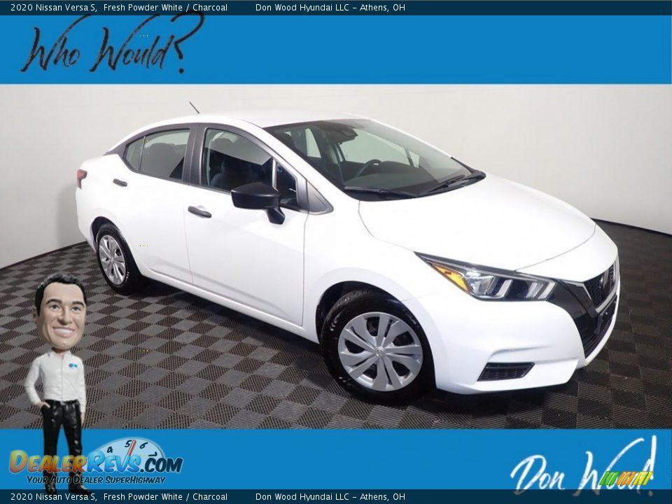 2020 Nissan Versa S Fresh Powder White / Charcoal Photo #1