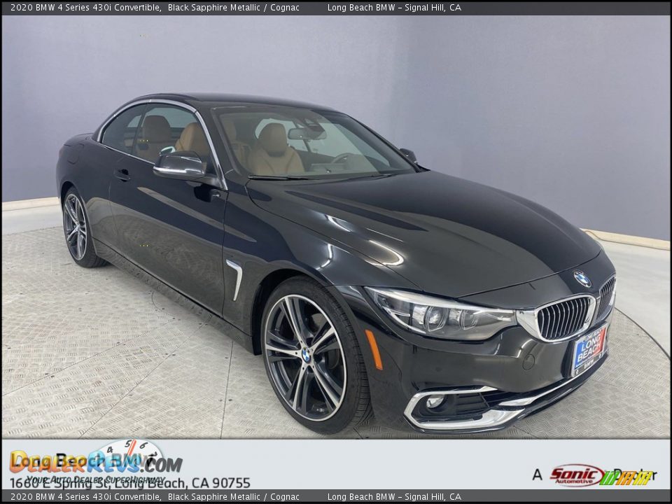 2020 BMW 4 Series 430i Convertible Black Sapphire Metallic / Cognac Photo #1