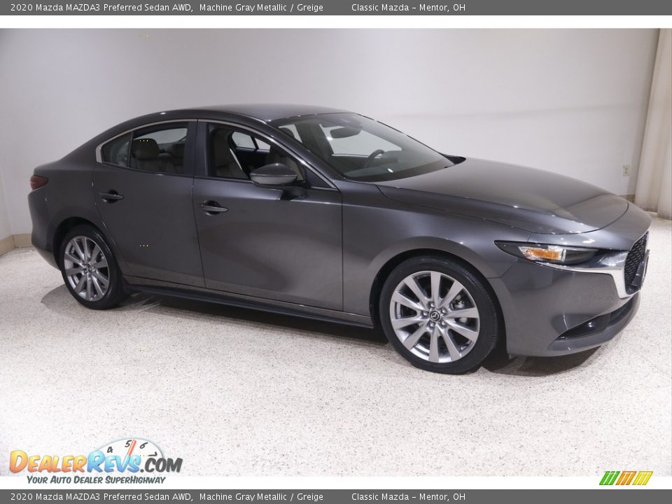 2020 Mazda MAZDA3 Preferred Sedan AWD Machine Gray Metallic / Greige Photo #1