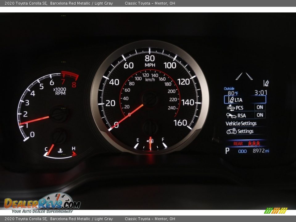 2020 Toyota Corolla SE Barcelona Red Metallic / Light Gray Photo #8