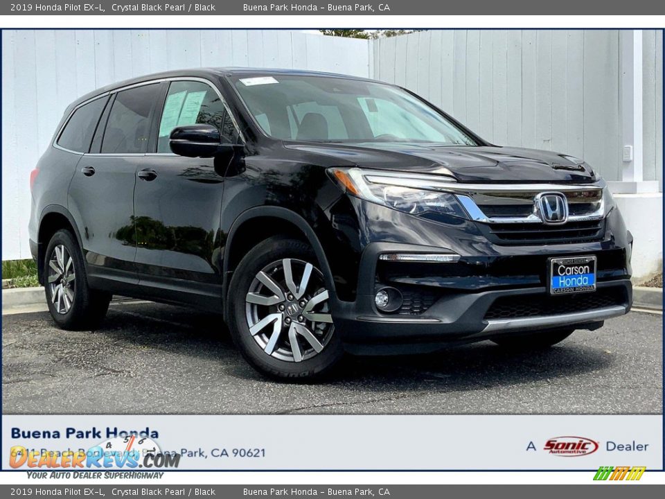 2019 Honda Pilot EX-L Crystal Black Pearl / Black Photo #1