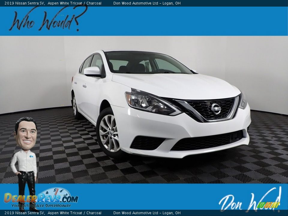 2019 Nissan Sentra SV Aspen White Tricoat / Charcoal Photo #1