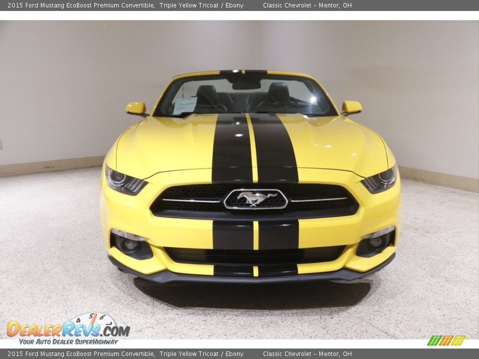 2015 Ford Mustang EcoBoost Premium Convertible Triple Yellow Tricoat / Ebony Photo #3