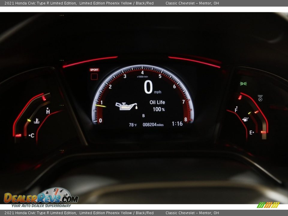 2021 Honda Civic Type R Limited Edition Gauges Photo #9