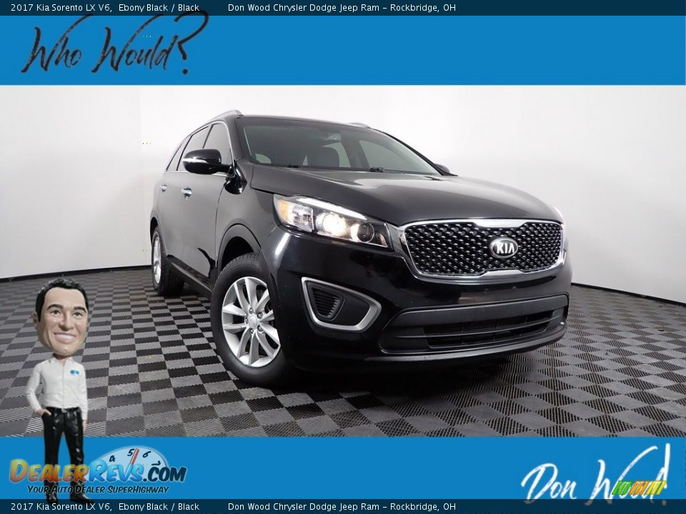 2017 Kia Sorento LX V6 Ebony Black / Black Photo #1