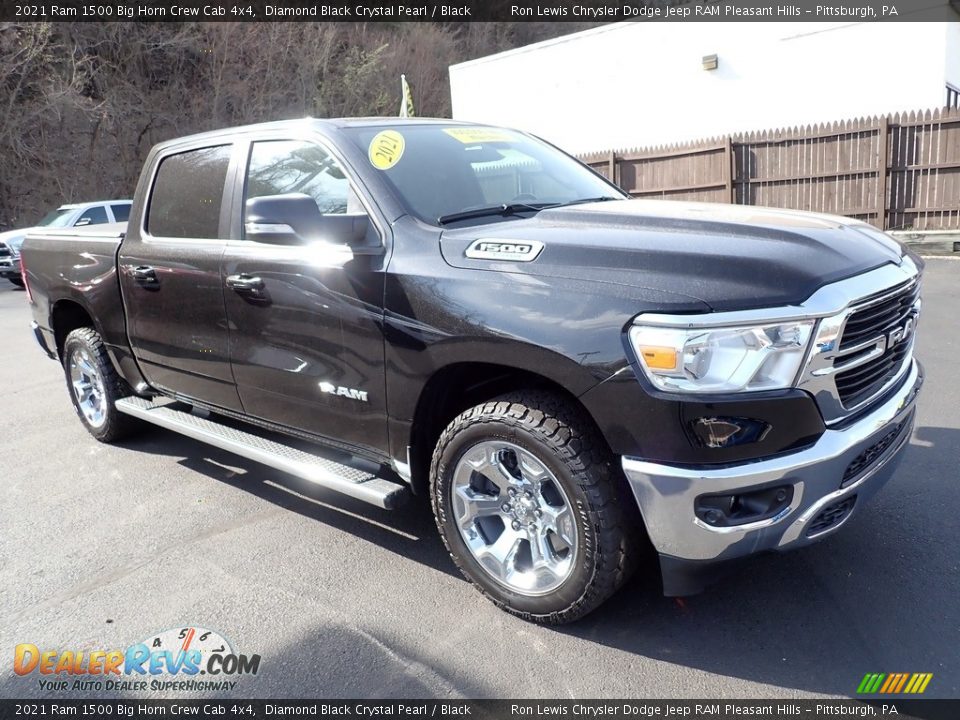 2021 Ram 1500 Big Horn Crew Cab 4x4 Diamond Black Crystal Pearl / Black Photo #8