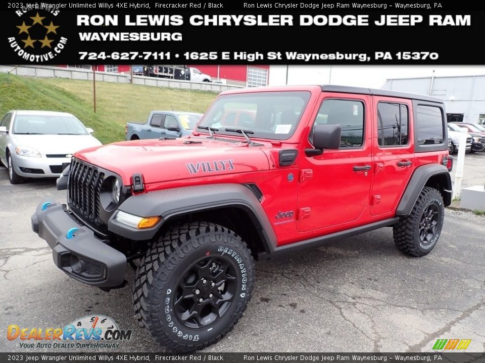 2023 Jeep Wrangler Unlimited Willys 4XE Hybrid Firecracker Red / Black Photo #1