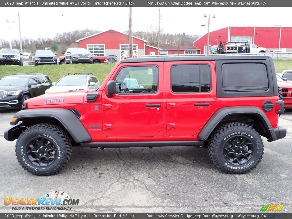 2023 Jeep Wrangler Unlimited Willys 4XE Hybrid Firecracker Red / Black Photo #2