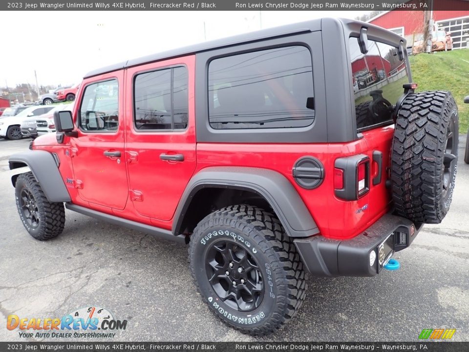 2023 Jeep Wrangler Unlimited Willys 4XE Hybrid Firecracker Red / Black Photo #3