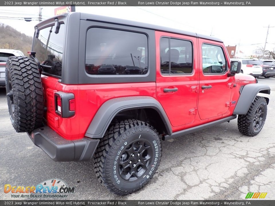 2023 Jeep Wrangler Unlimited Willys 4XE Hybrid Firecracker Red / Black Photo #6