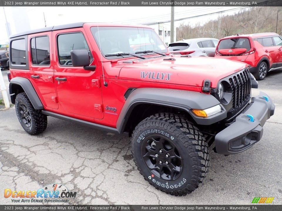 2023 Jeep Wrangler Unlimited Willys 4XE Hybrid Firecracker Red / Black Photo #8