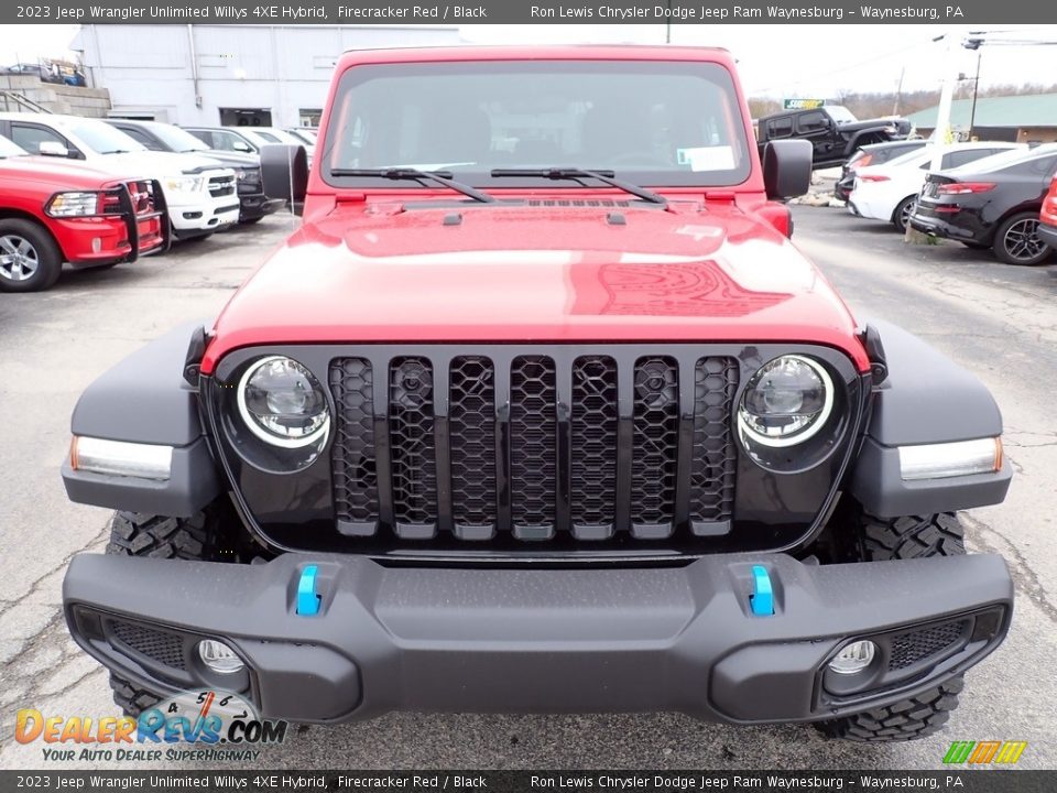 2023 Jeep Wrangler Unlimited Willys 4XE Hybrid Firecracker Red / Black Photo #9