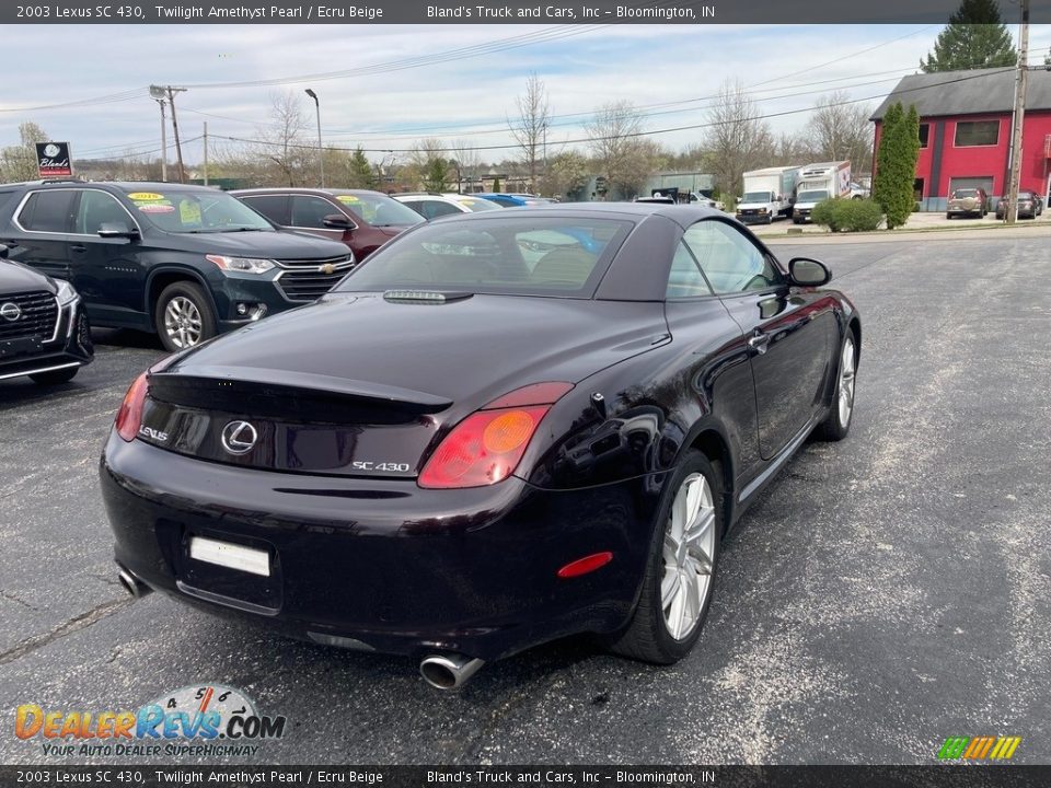 2003 Lexus SC 430 Twilight Amethyst Pearl / Ecru Beige Photo #6