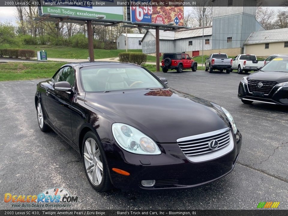 2003 Lexus SC 430 Twilight Amethyst Pearl / Ecru Beige Photo #7