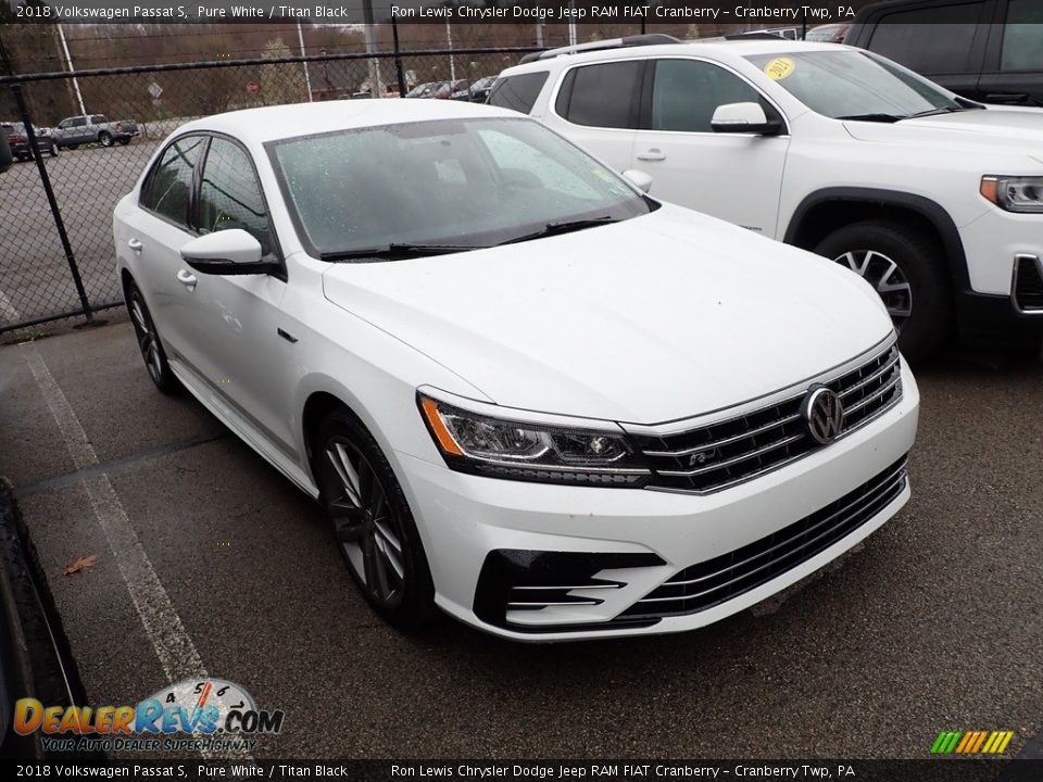 2018 Volkswagen Passat S Pure White / Titan Black Photo #3