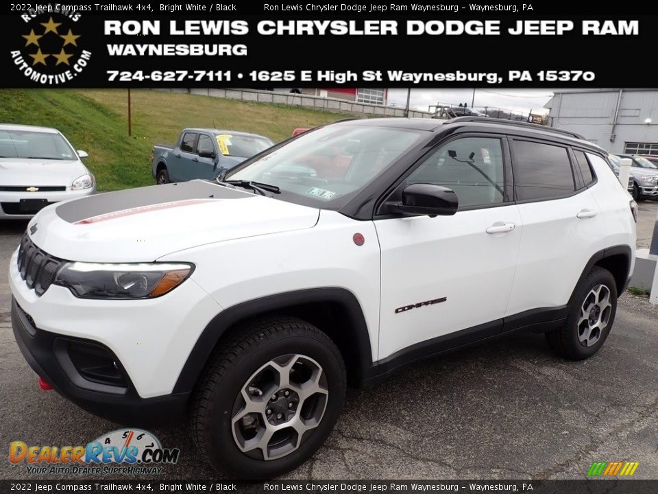 2022 Jeep Compass Trailhawk 4x4 Bright White / Black Photo #1