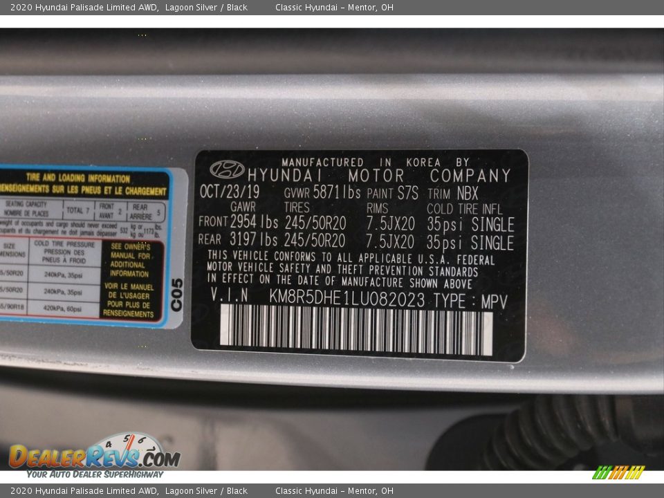 2020 Hyundai Palisade Limited AWD Lagoon Silver / Black Photo #24