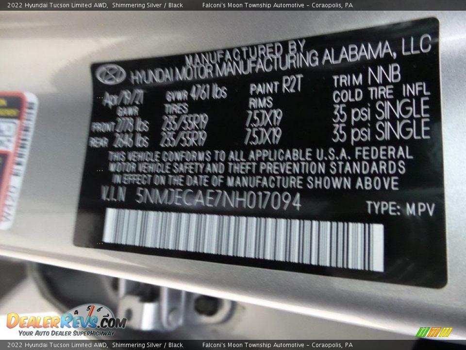 2022 Hyundai Tucson Limited AWD Shimmering Silver / Black Photo #26