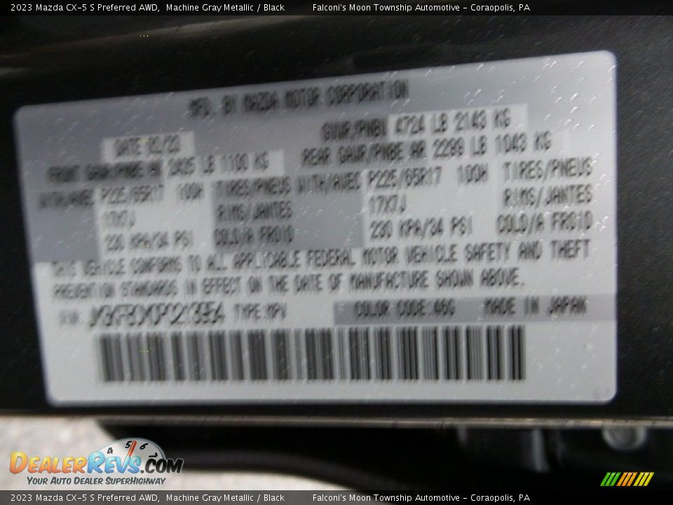 2023 Mazda CX-5 S Preferred AWD Machine Gray Metallic / Black Photo #18