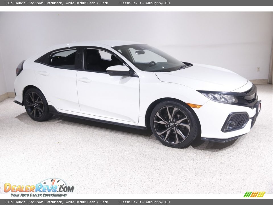 2019 Honda Civic Sport Hatchback White Orchid Pearl / Black Photo #1