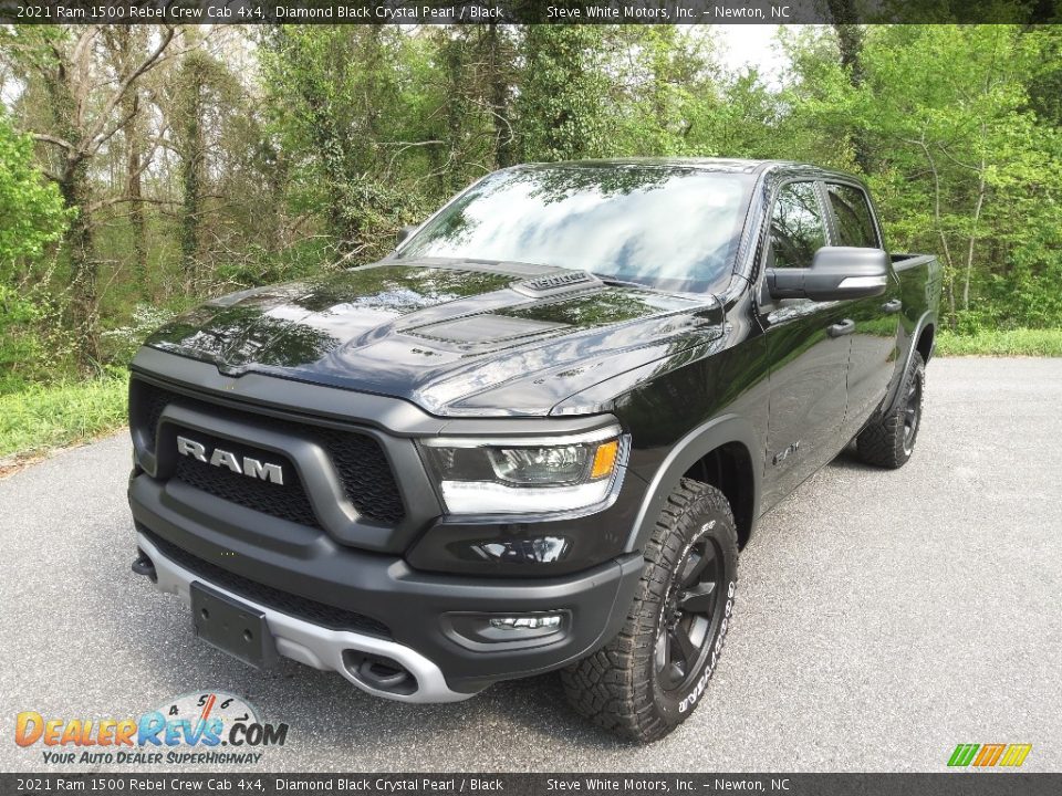 2021 Ram 1500 Rebel Crew Cab 4x4 Diamond Black Crystal Pearl / Black Photo #3