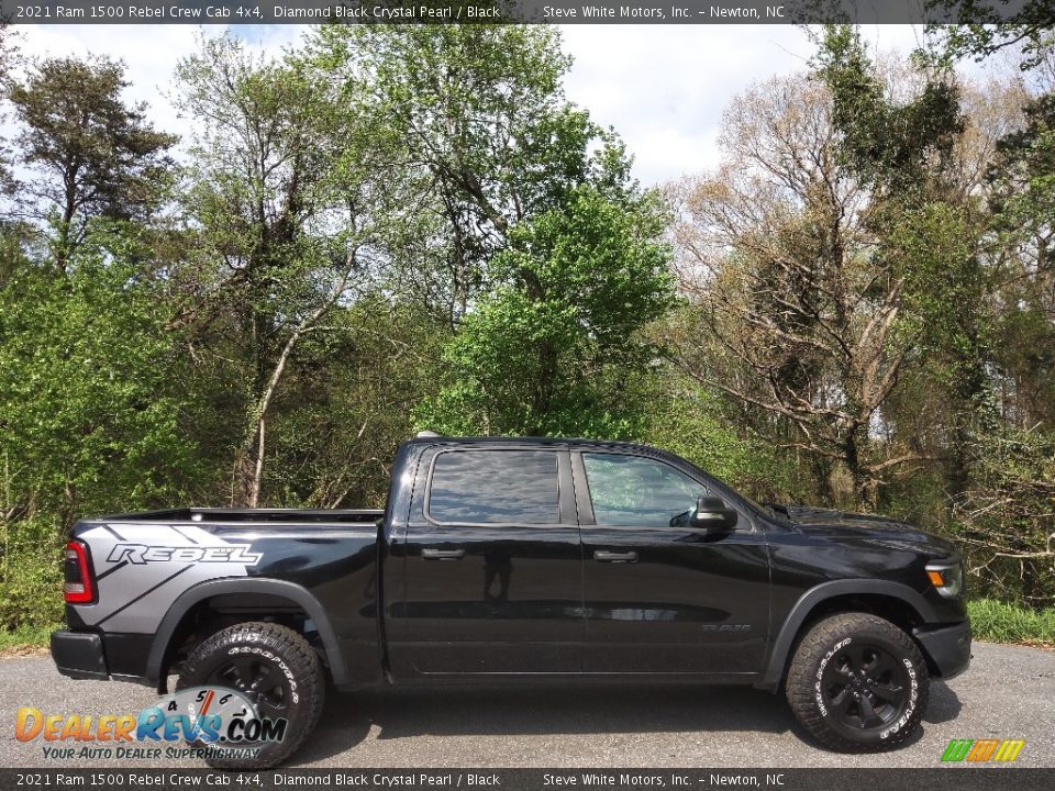 Diamond Black Crystal Pearl 2021 Ram 1500 Rebel Crew Cab 4x4 Photo #6