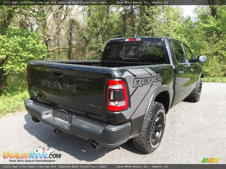 2021 Ram 1500 Rebel Crew Cab 4x4 Diamond Black Crystal Pearl / Black Photo #7