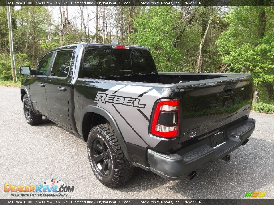 2021 Ram 1500 Rebel Crew Cab 4x4 Diamond Black Crystal Pearl / Black Photo #10