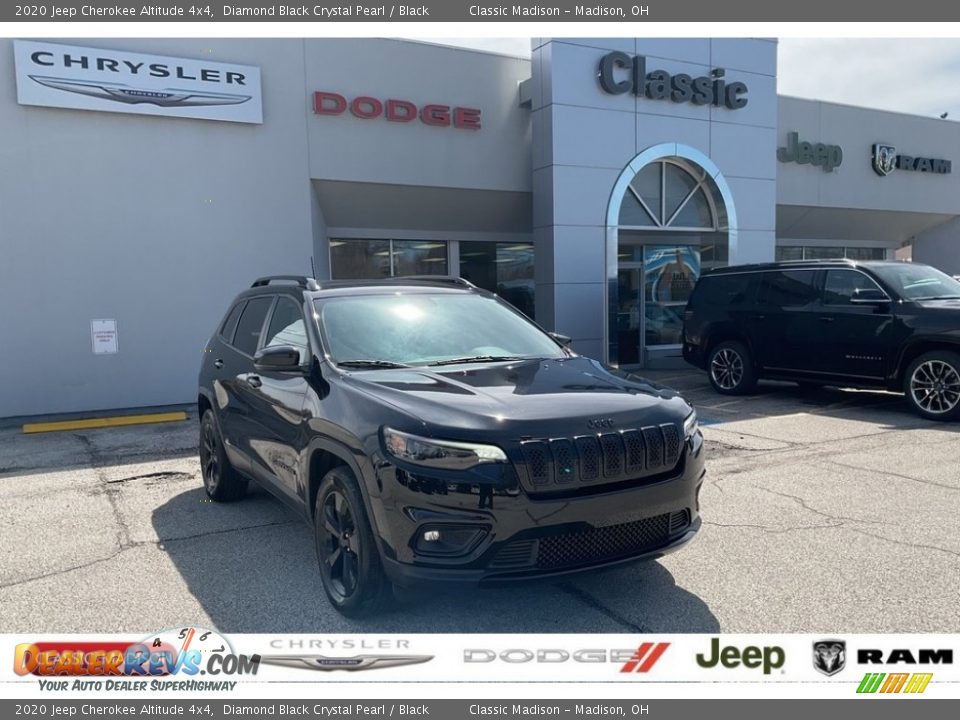 2020 Jeep Cherokee Altitude 4x4 Diamond Black Crystal Pearl / Black Photo #1