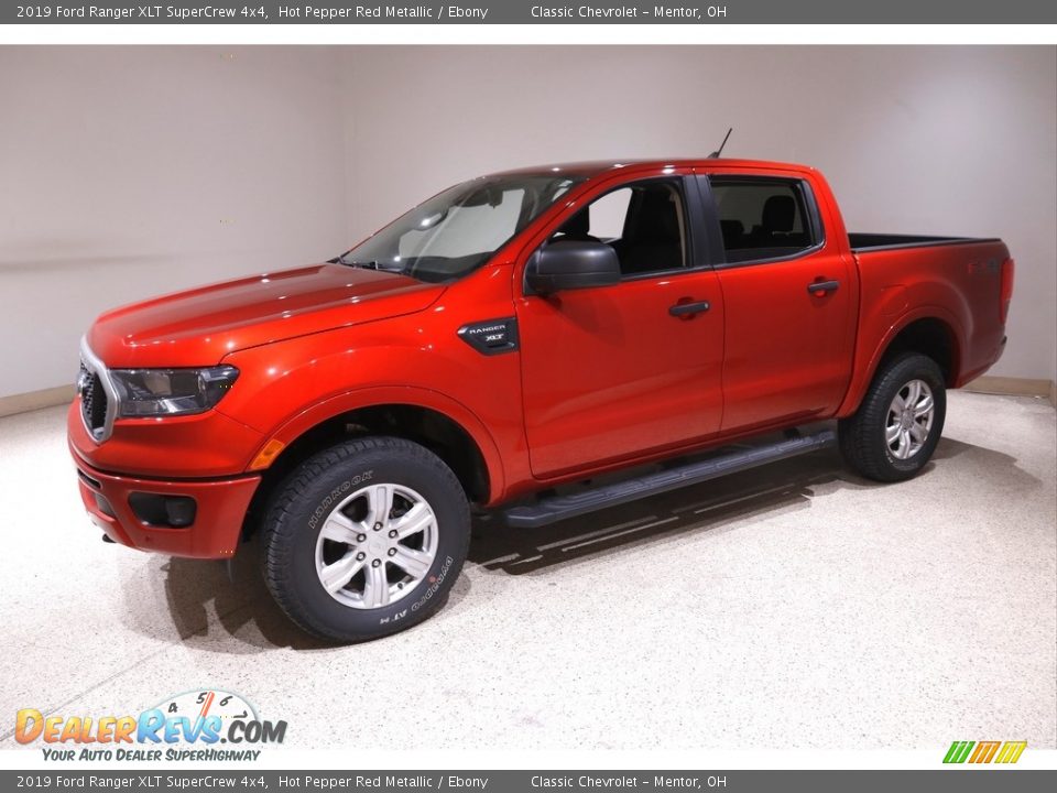 2019 Ford Ranger XLT SuperCrew 4x4 Hot Pepper Red Metallic / Ebony Photo #3