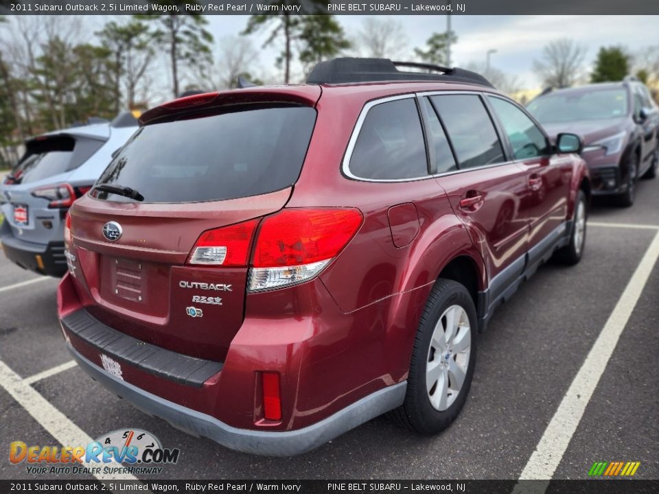 2011 Subaru Outback 2.5i Limited Wagon Ruby Red Pearl / Warm Ivory Photo #3