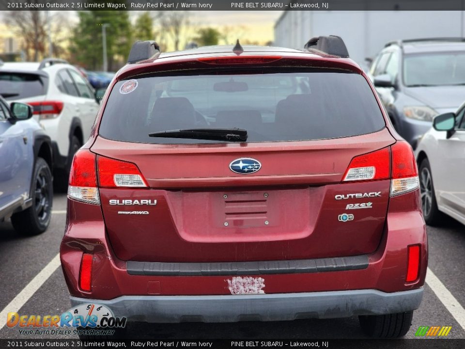 2011 Subaru Outback 2.5i Limited Wagon Ruby Red Pearl / Warm Ivory Photo #4