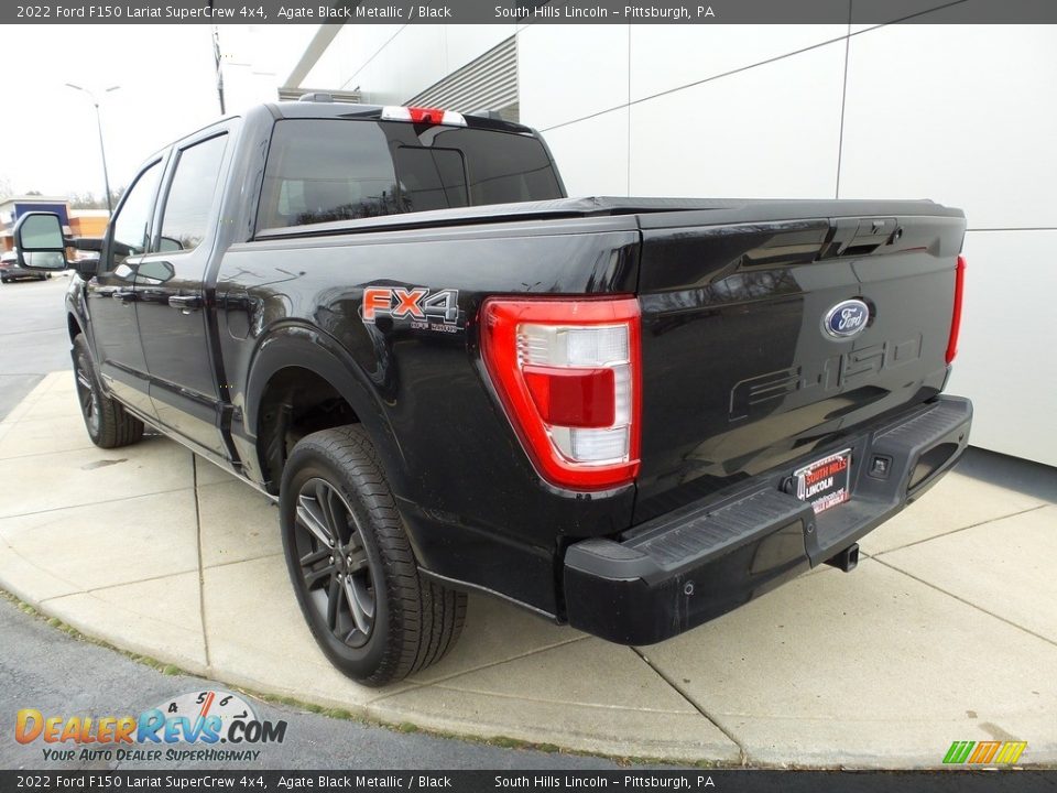 2022 Ford F150 Lariat SuperCrew 4x4 Agate Black Metallic / Black Photo #3