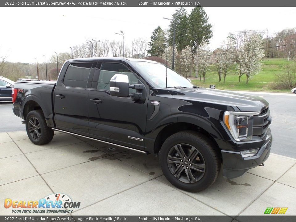 2022 Ford F150 Lariat SuperCrew 4x4 Agate Black Metallic / Black Photo #7