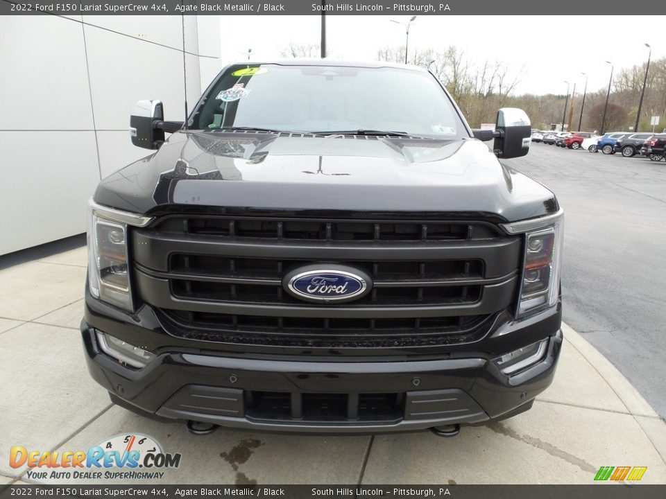 2022 Ford F150 Lariat SuperCrew 4x4 Agate Black Metallic / Black Photo #9