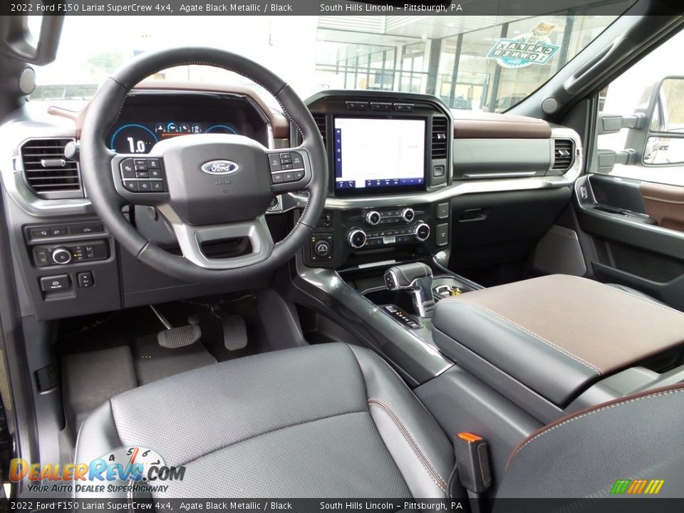 Black Interior - 2022 Ford F150 Lariat SuperCrew 4x4 Photo #17
