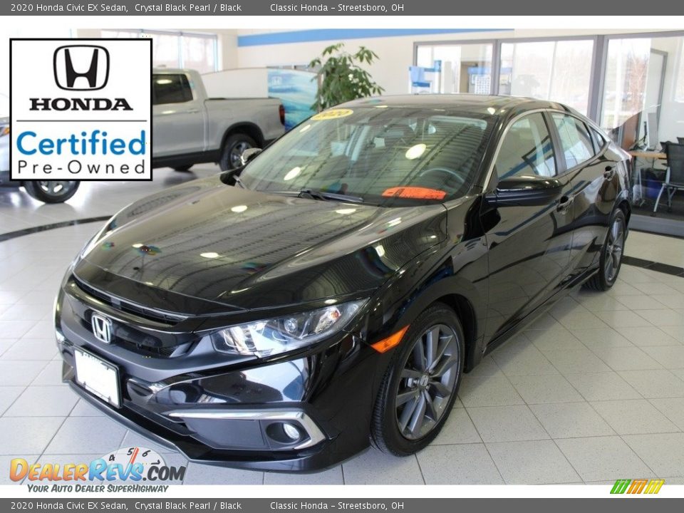 2020 Honda Civic EX Sedan Crystal Black Pearl / Black Photo #1