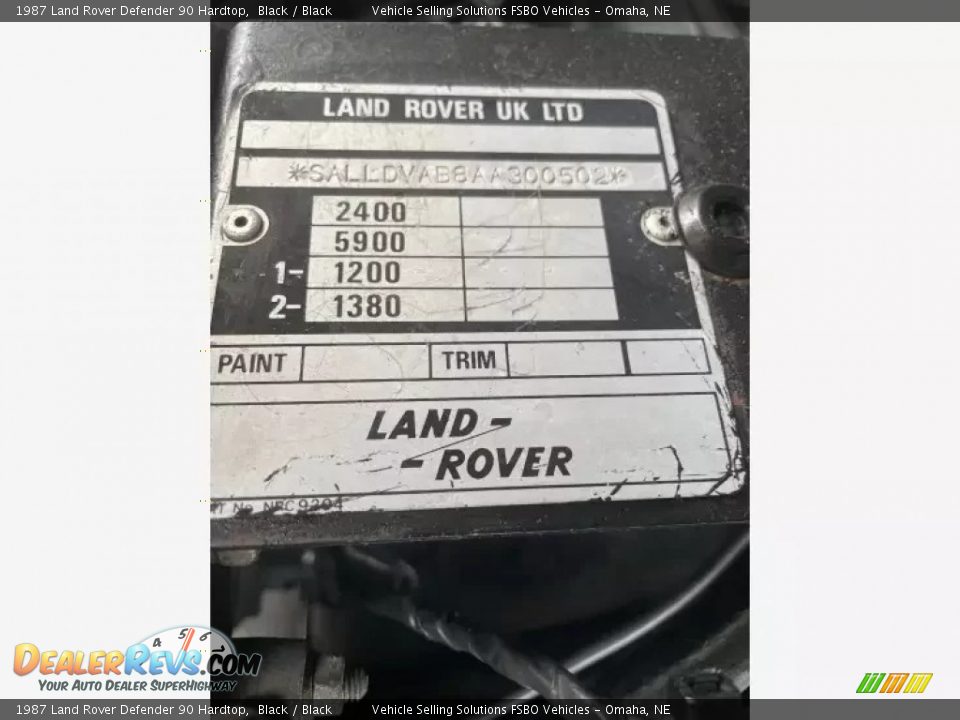 1987 Land Rover Defender 90 Hardtop Black / Black Photo #20