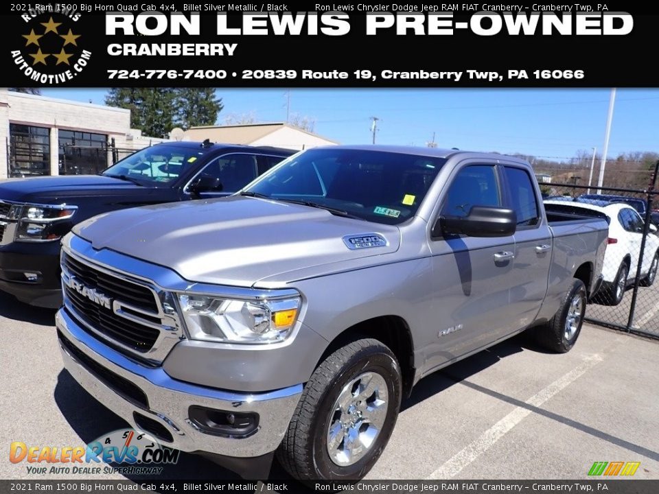 2021 Ram 1500 Big Horn Quad Cab 4x4 Billet Silver Metallic / Black Photo #1