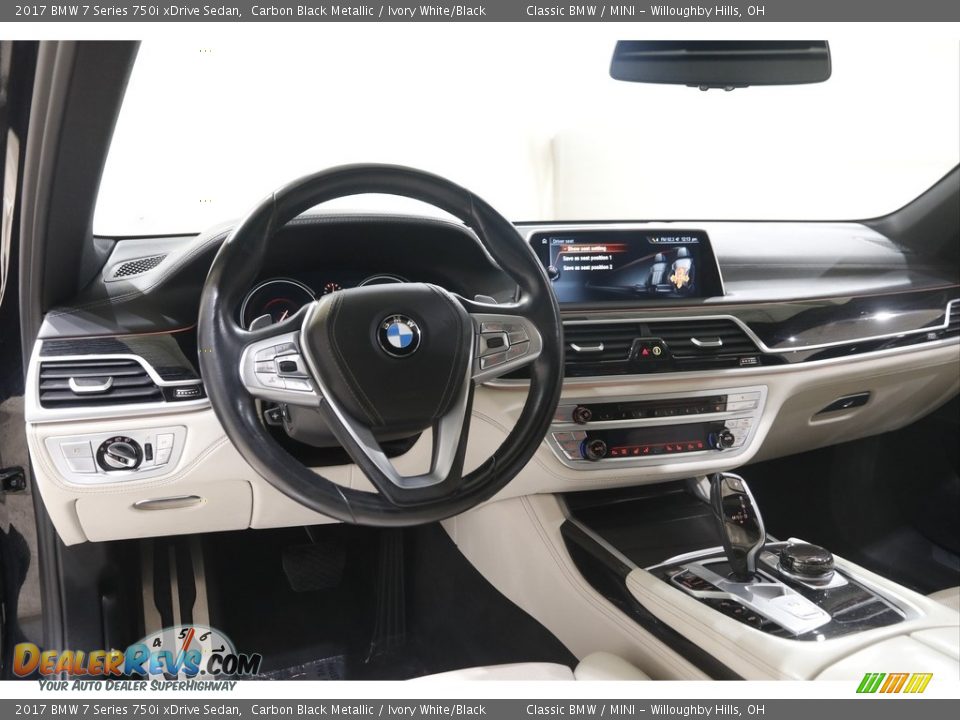 2017 BMW 7 Series 750i xDrive Sedan Carbon Black Metallic / Ivory White/Black Photo #6