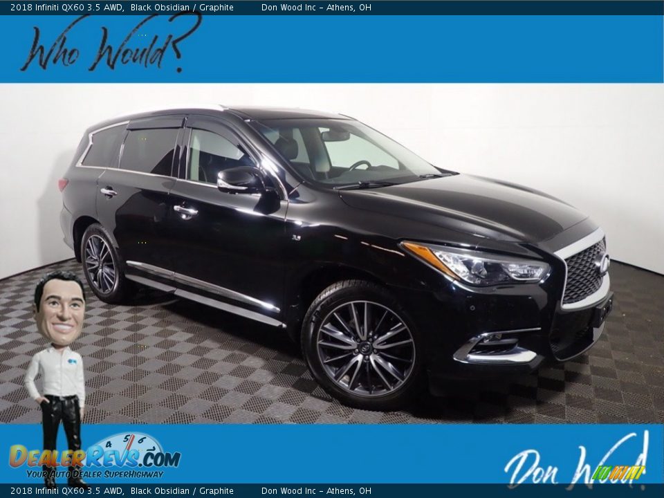 2018 Infiniti QX60 3.5 AWD Black Obsidian / Graphite Photo #1